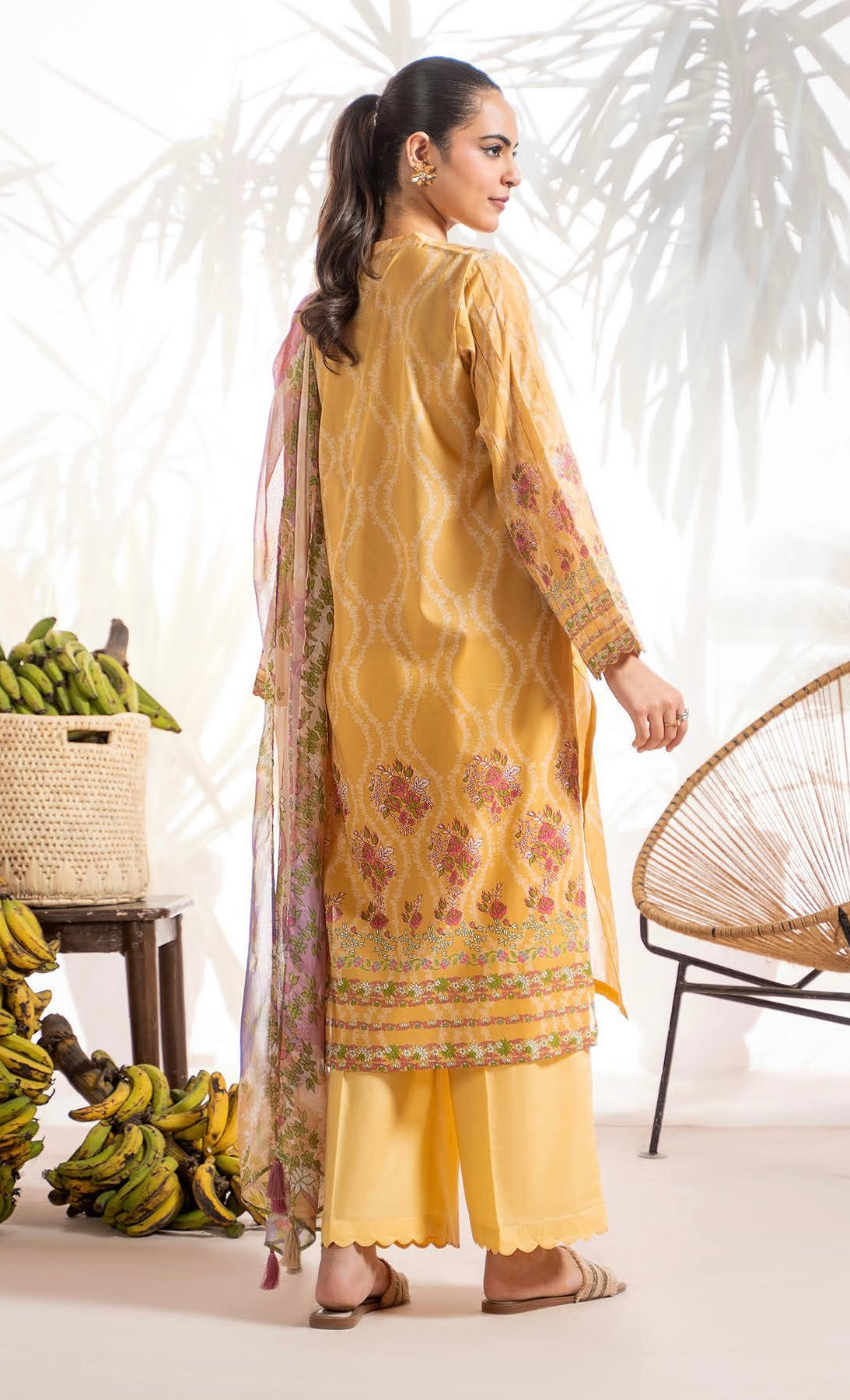 GJ Sunrise - 3 PC UNSTITCHED (SHIRT TROUSER & DUPATTA)