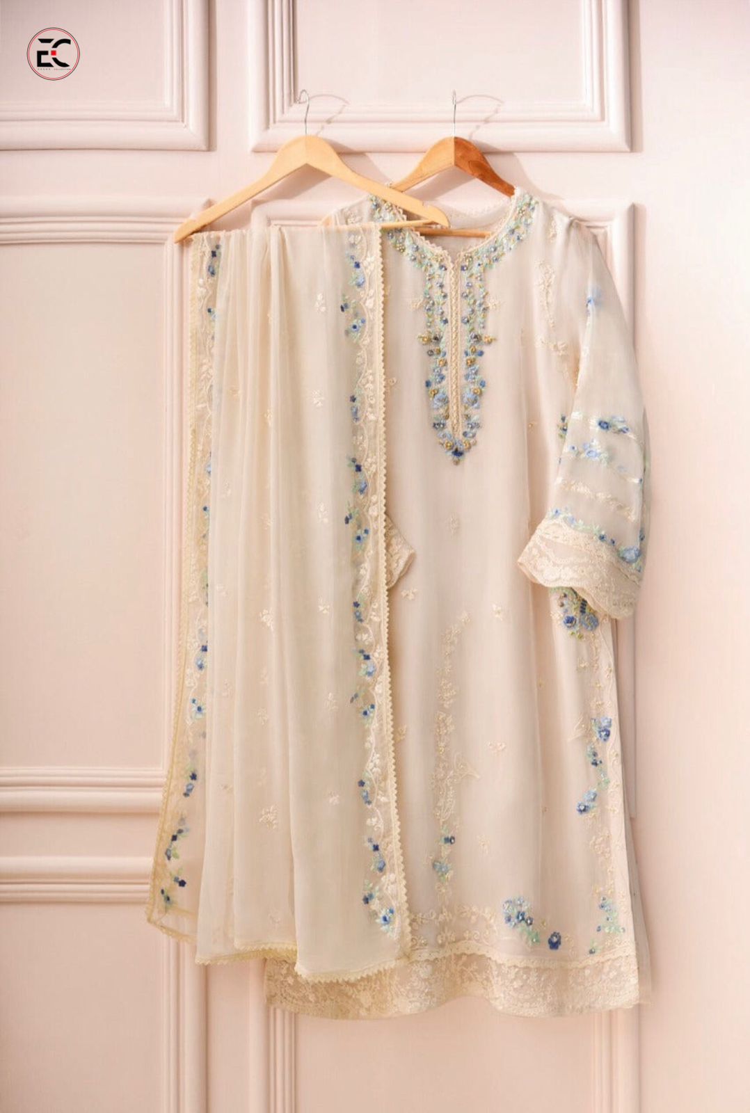 Agha Noor - Chiffon Embroidered 3 Pc Unstitched