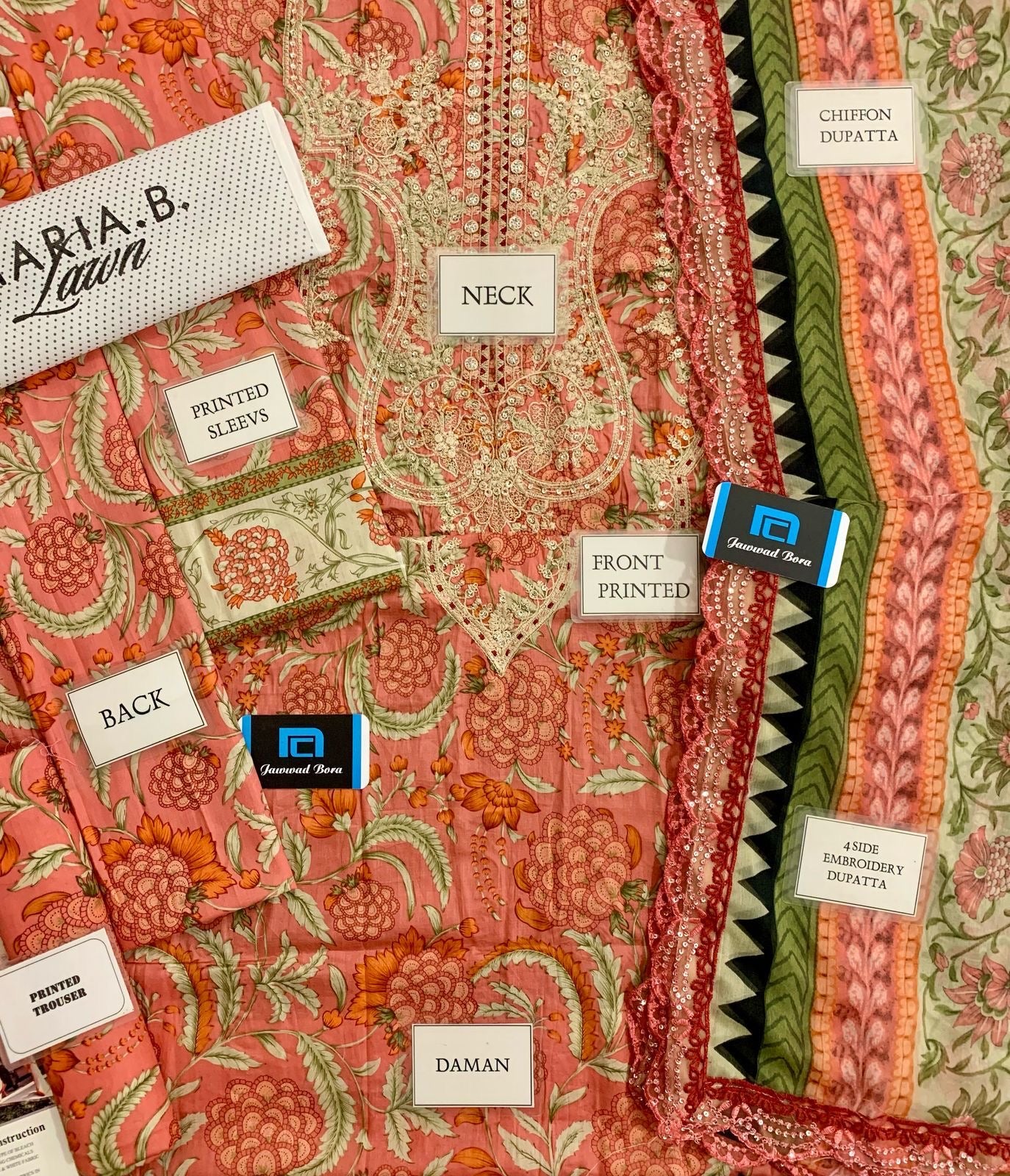 MARIA.B. - Unstitched Lawn Embroidered 3 Piece