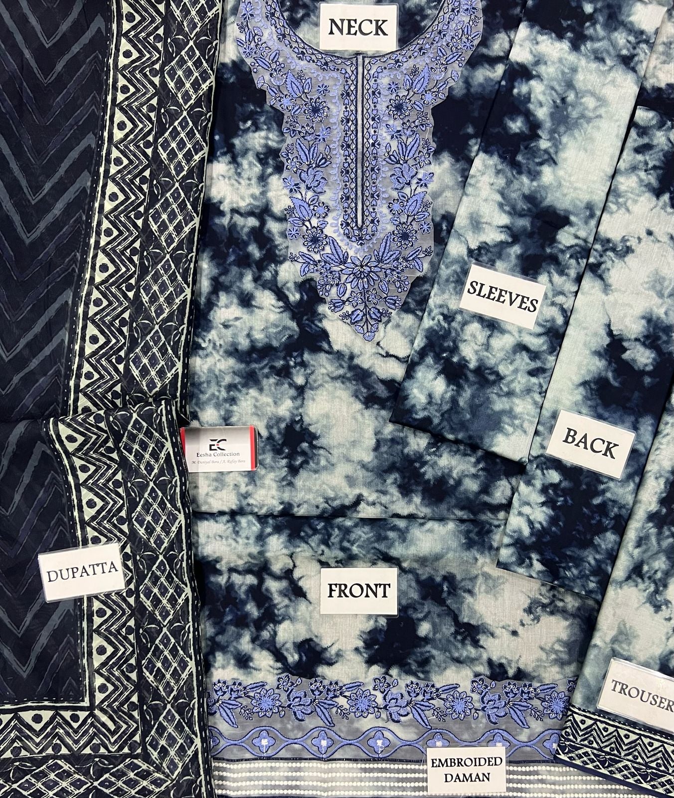 Sapphire - Unstitched Embroidered Lawn 3 PC unstitched