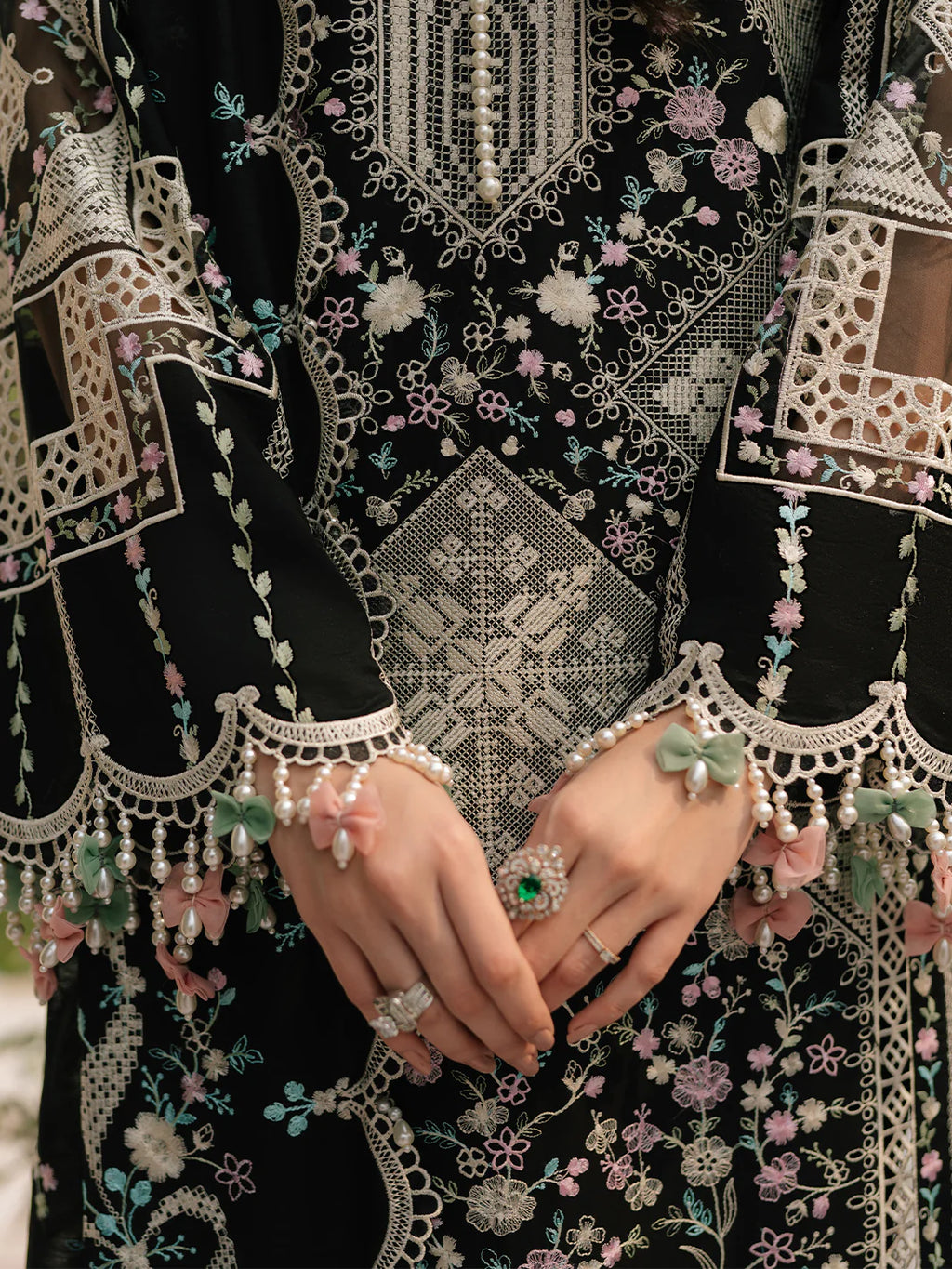 BIN ILYAS CROSS STICH LUXURY CHIKENKARI LAWN- 3 Piece Unstitched