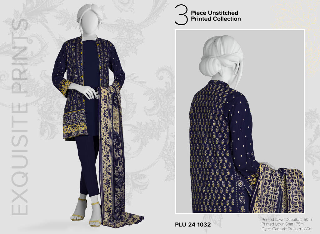Panjnad By J. | Lawn Printed 3 Piece Unstitched Suit