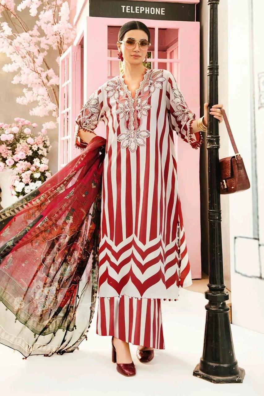 MARIA.B. - Unstitched Lawn Embroidered 3 Piece