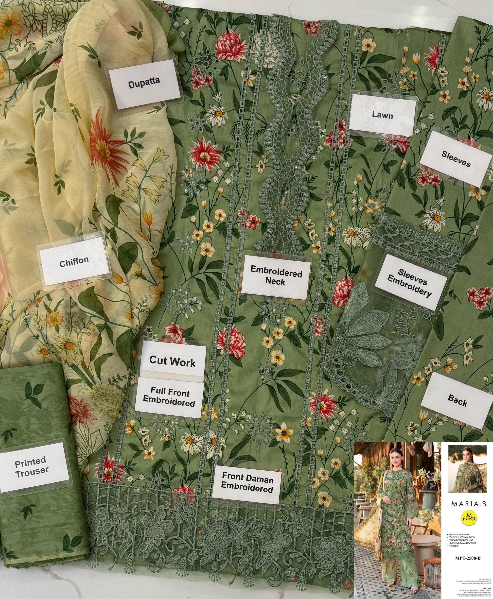 MARIA B. - 3 Piece Unstitched Embroidered Lawn Suit