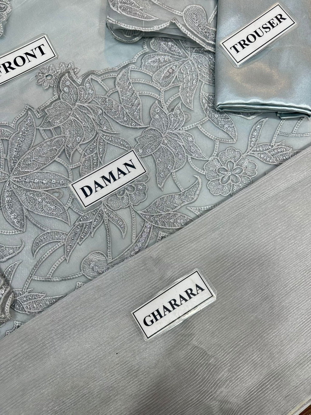 Afrozeh - Unstitched Oranza with Satin Silk Touser