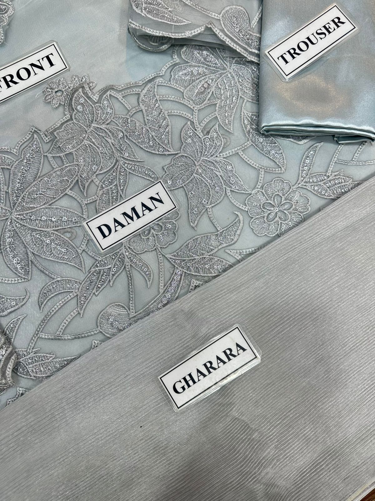 Afrozeh - Unstitched Oranza with Satin Silk Touser