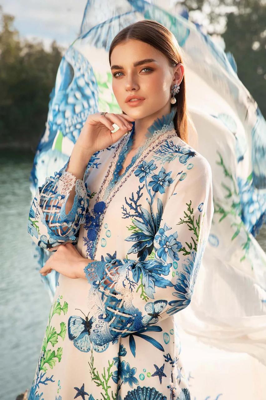 MARIA.B. - Unstitched Lawn Embroidered 3 Piece
