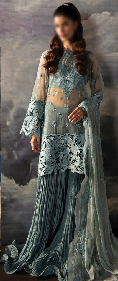 Afrozeh - Unstitched Oranza with Satin Silk Touser