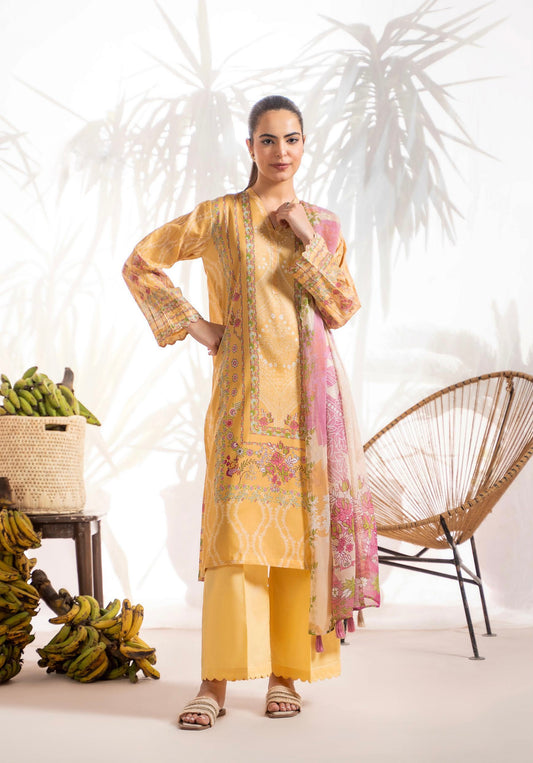 GJ Sunrise - 3 PC UNSTITCHED (SHIRT TROUSER & DUPATTA)