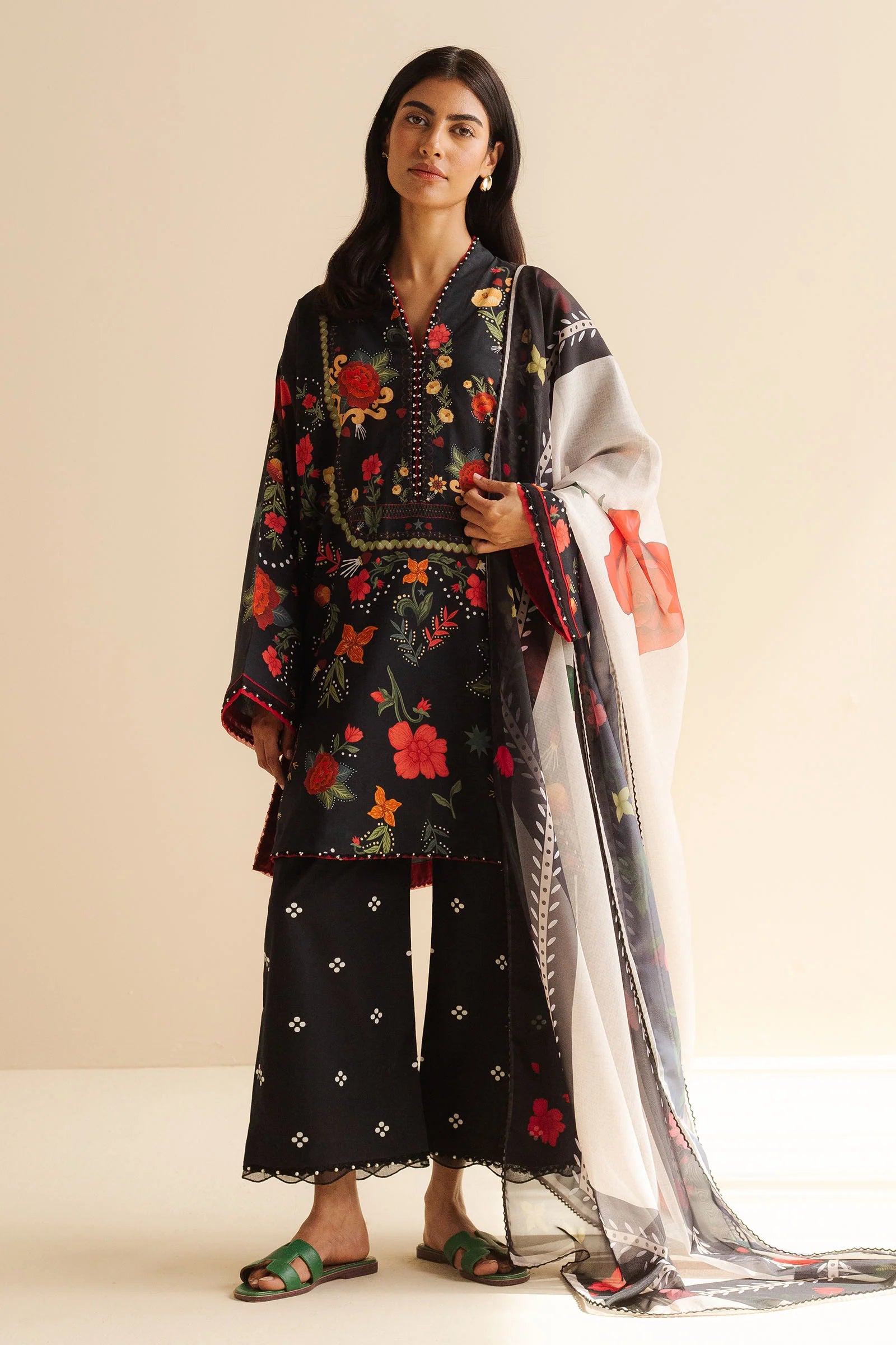 COCO BY ZARA SHAHJAHAN - 3PC UNSTITCHED - PRIINTED LAWN