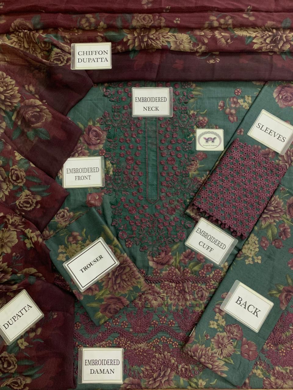 IZNIK - Embroidered Lawn 3- Piece Unstitched