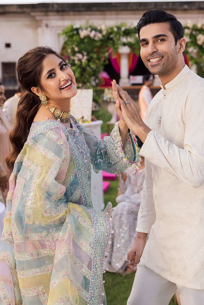 Kanwal Malik - Organza Suit with satin Silk Trouser