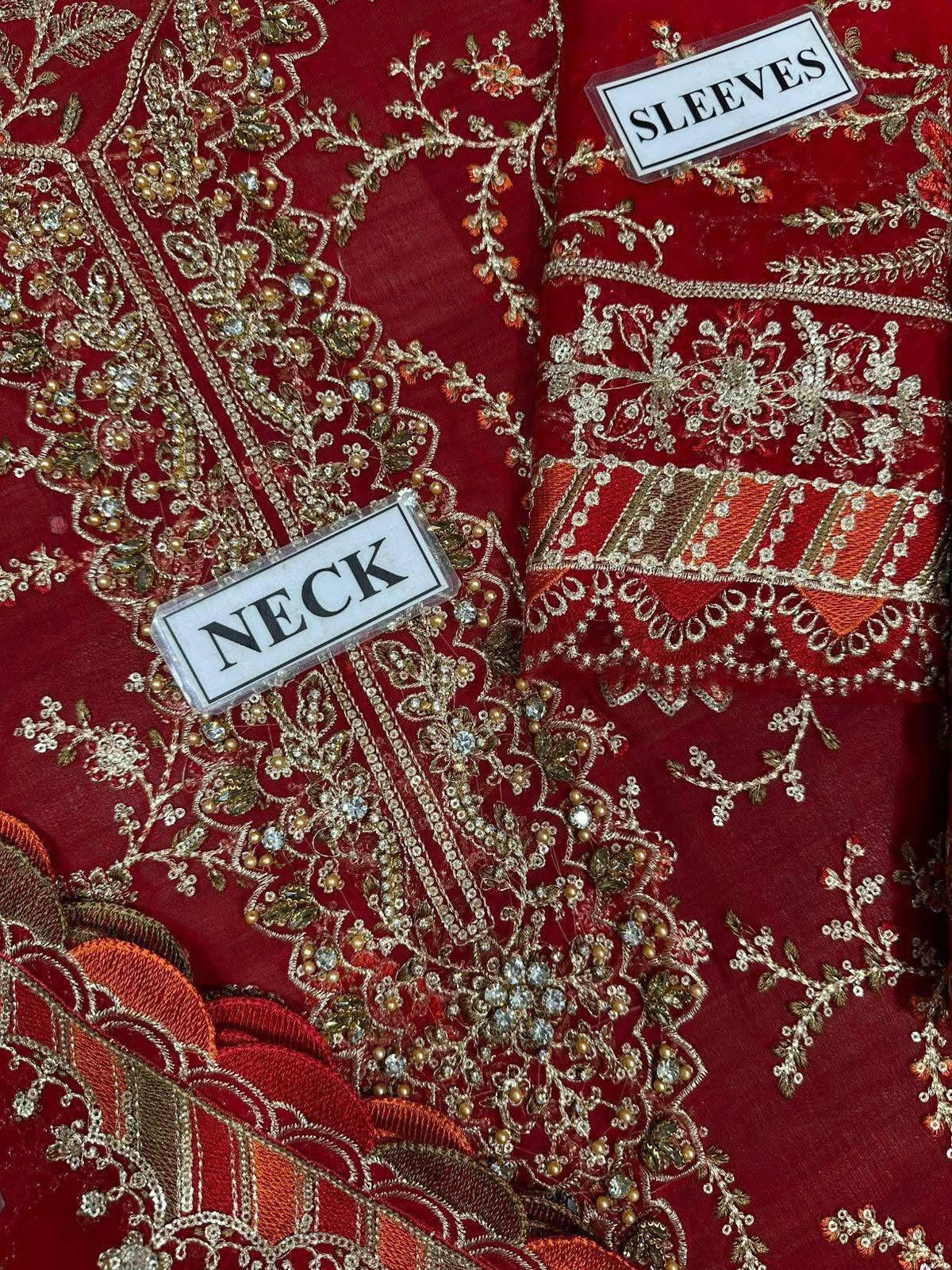 MARIA B. - Embroidered Chiffon 3 Piece Unstitched