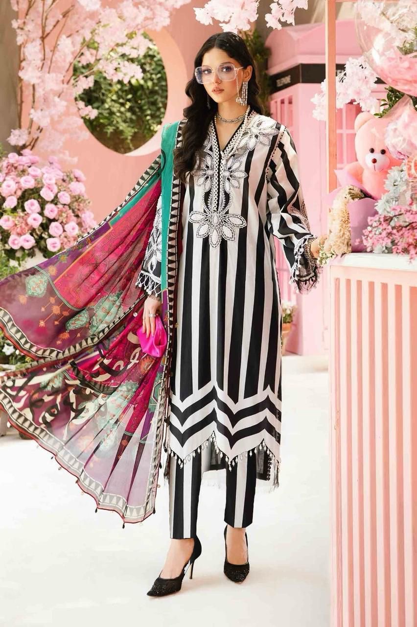 MARIA.B. - Unstitched Lawn Embroidered 3 Piece