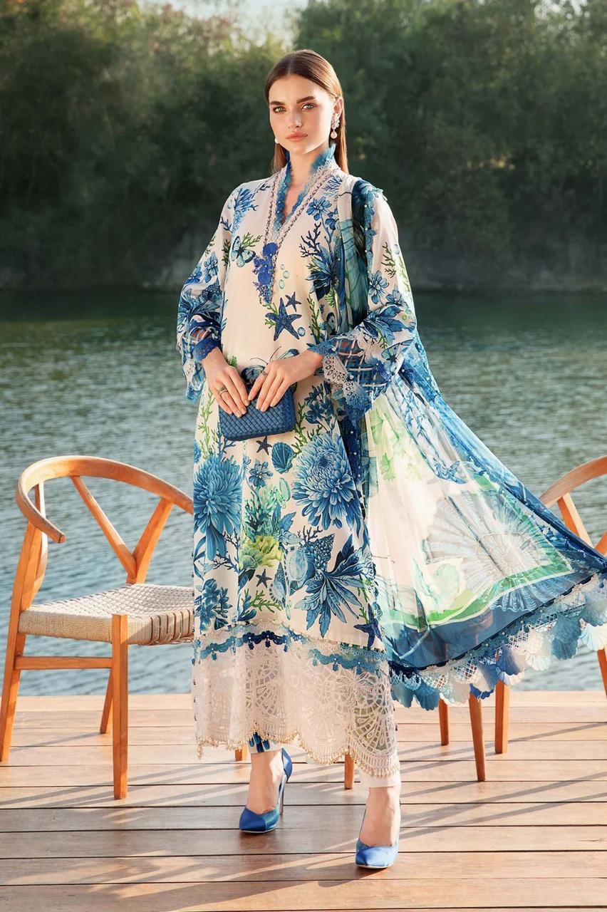 MARIA.B. - Unstitched Lawn Embroidered 3 Piece