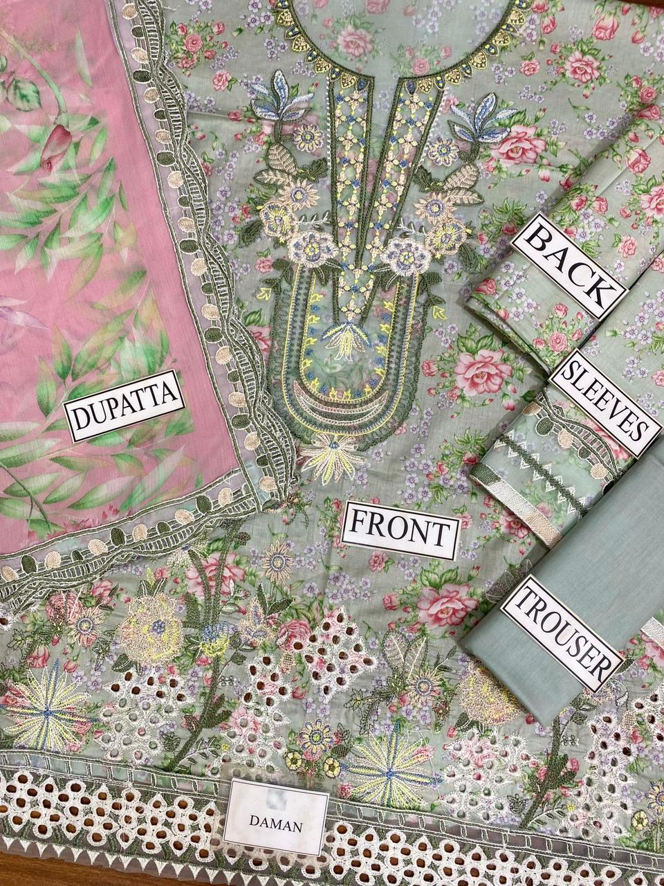 IZNIK - Embroidered Lawn 3- Piece Unstitched