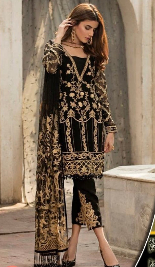 Gulal - Embroidered Luxury Chiffon Malai 3 Piece Unstitched