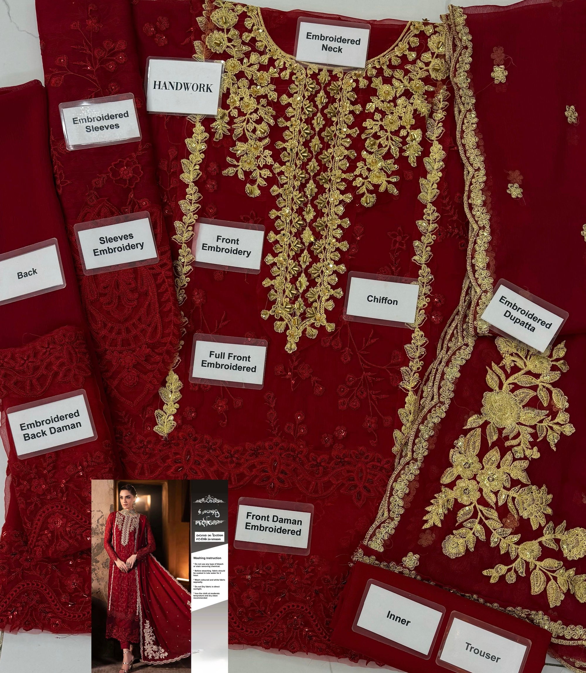 AZURE- Luxury Embroidered Chiffon 3PC Unstitched