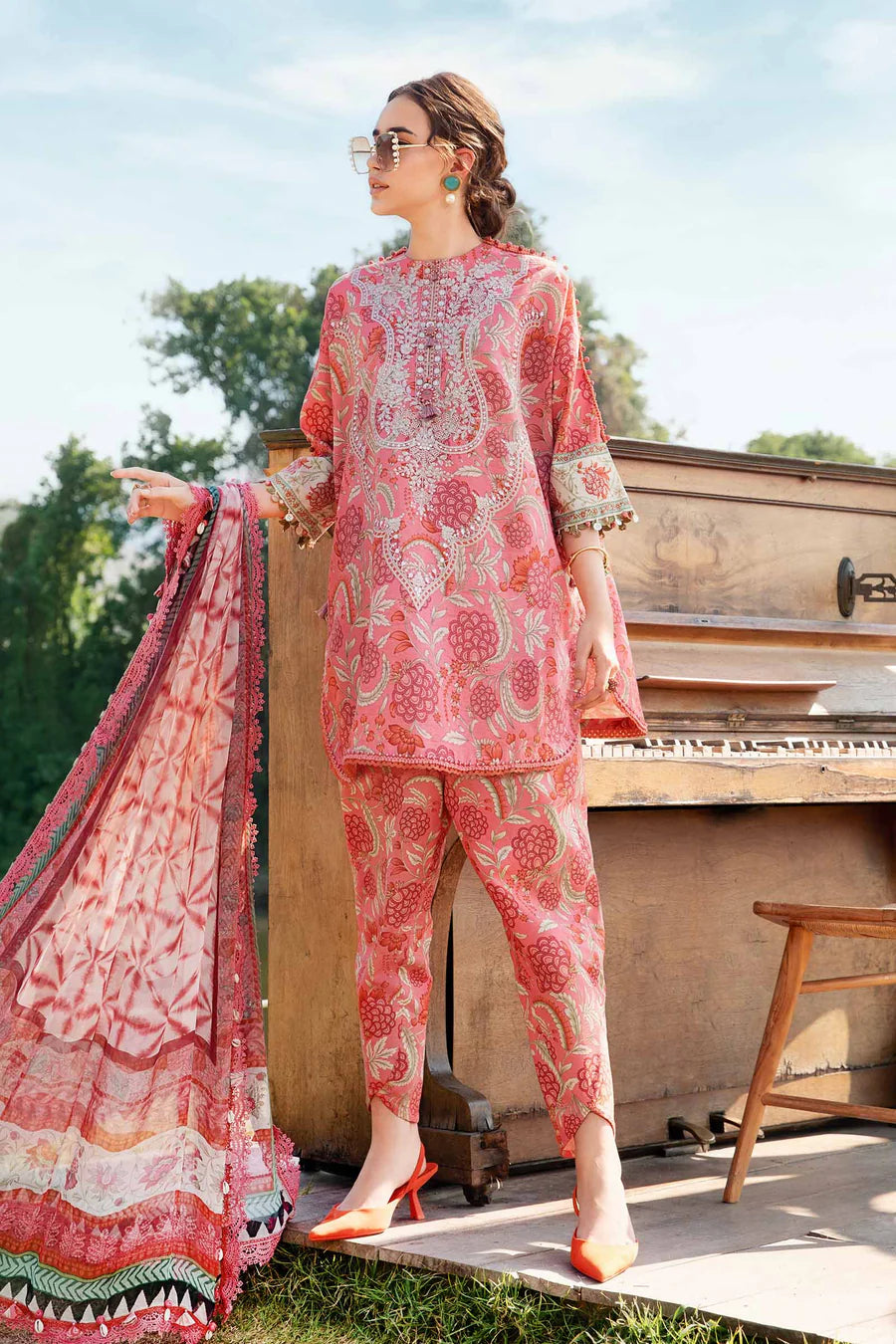 MARIA.B. - Unstitched Lawn Embroidered 3 Piece