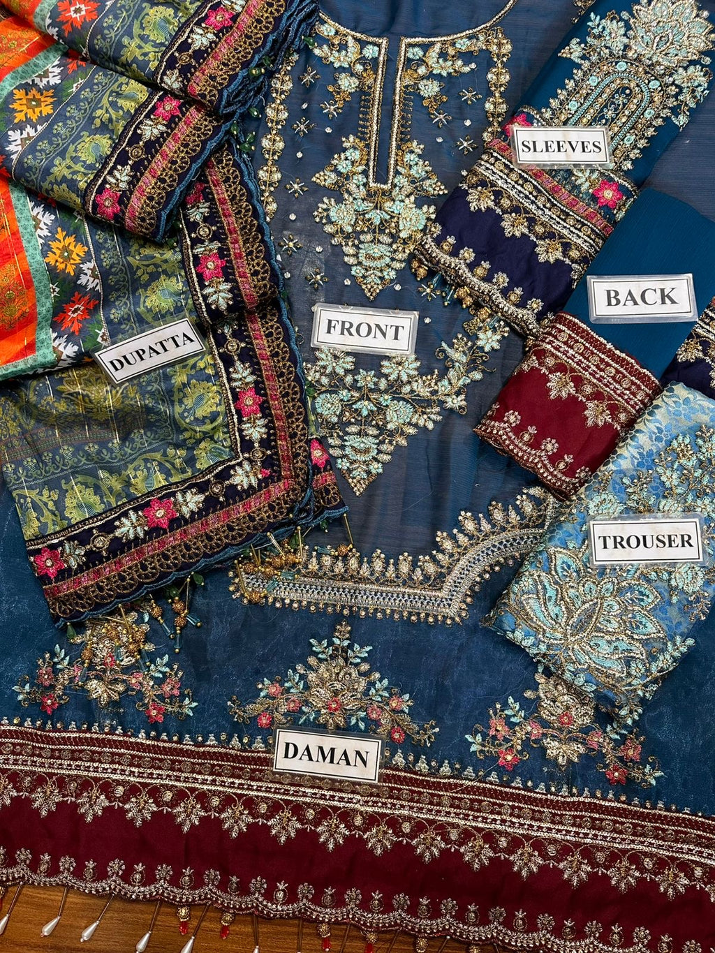 MARIA B. - Embroidered Chiffon 3 Piece Unstitched