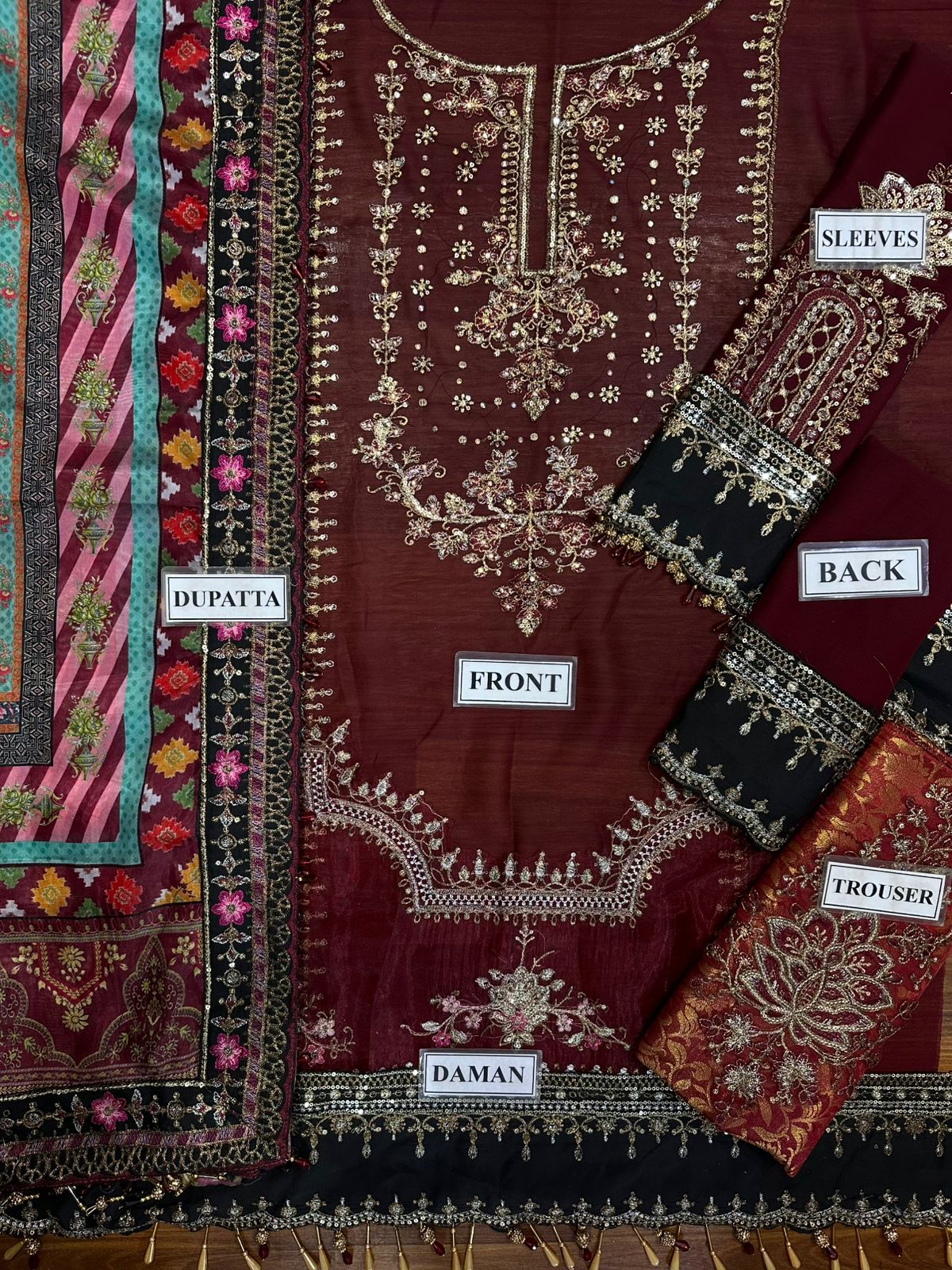 MARIA B. - Embroidered Chiffon 3 Piece Unstitched