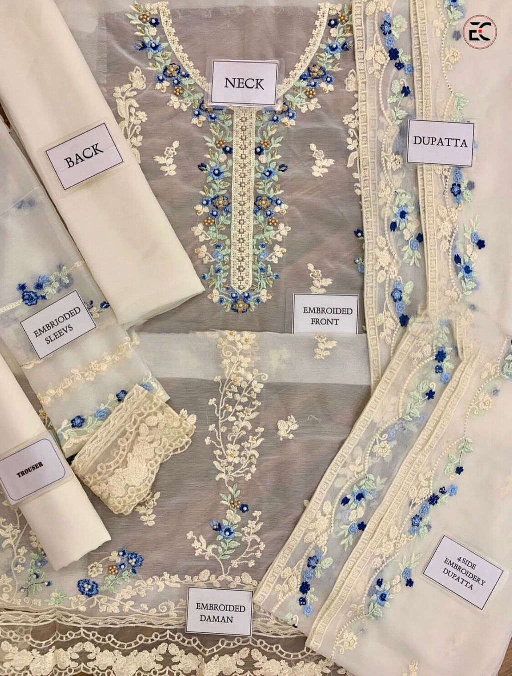 Agha Noor - Chiffon Embroidered 3 Pc Unstitched
