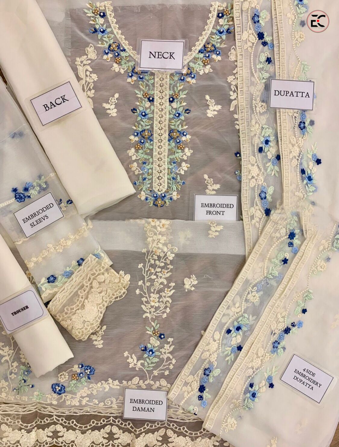 Agha Noor - Chiffon Embroidered 3 Pc Unstitched