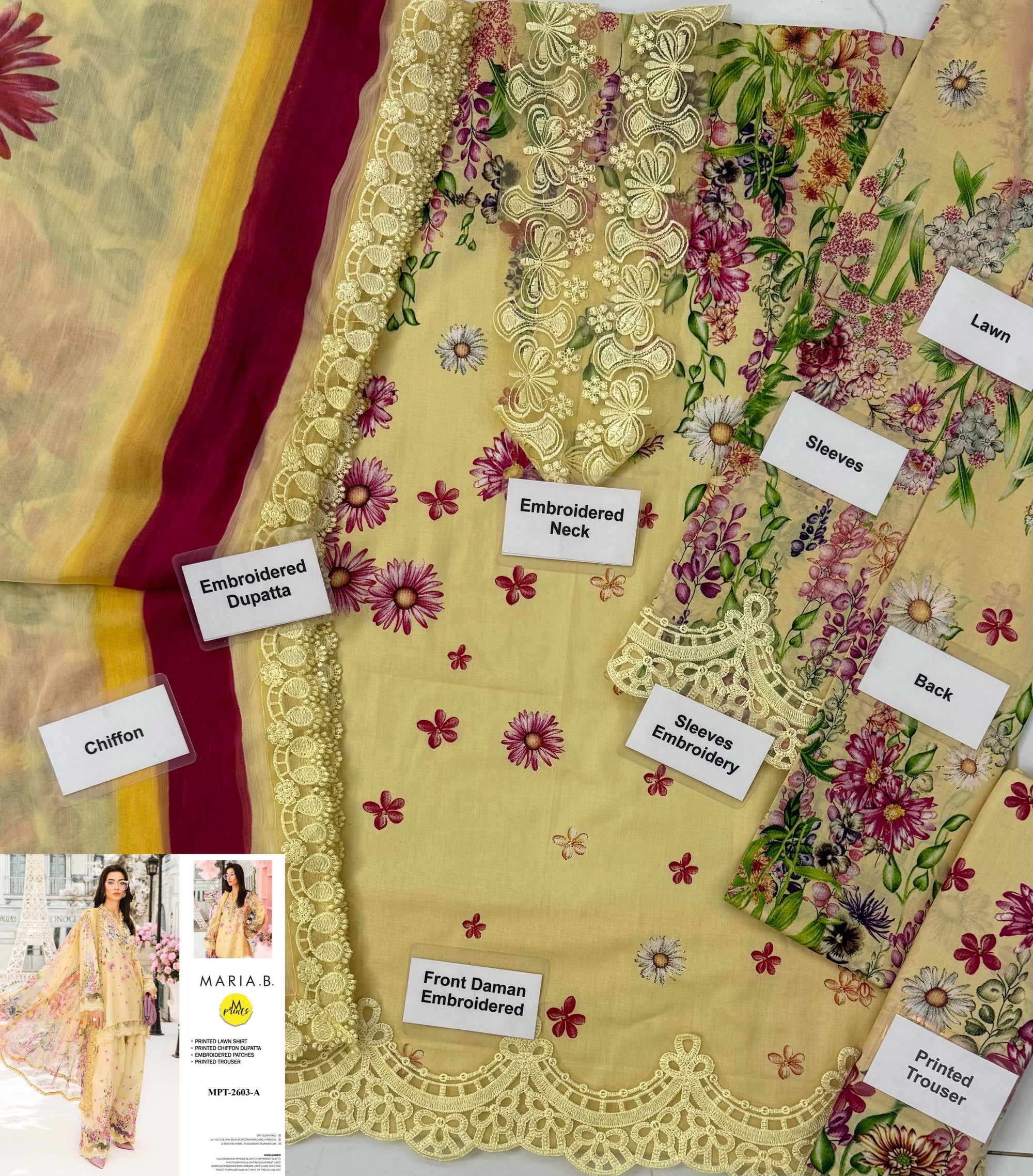 MARIA B. - 3 Piece Unstitched Embroidered Lawn Suit