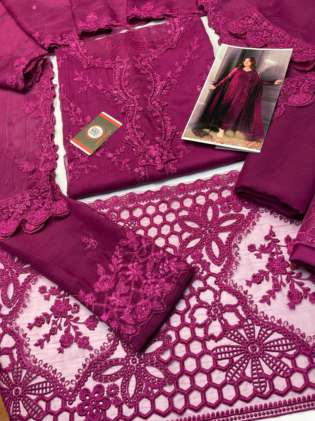 AZURE- Luxury Embroidered Chiffon 3PC Unstitched