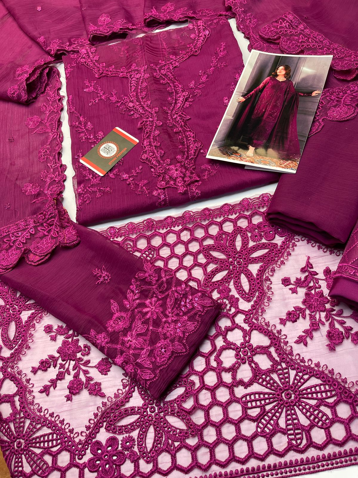 AZURE- Luxury Embroidered Chiffon 3PC Unstitched