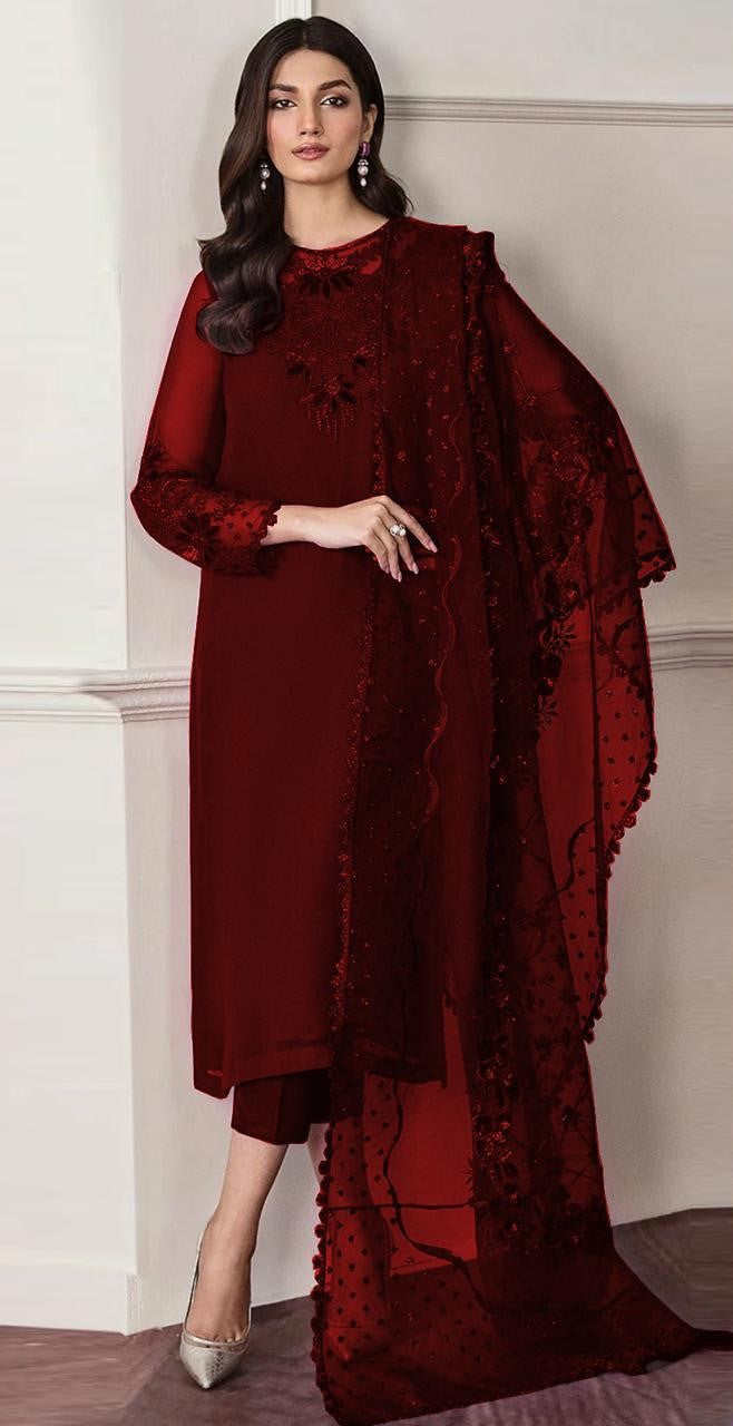 Baroque - Chiffon, Silk Embroidered 3 piece Unstitched