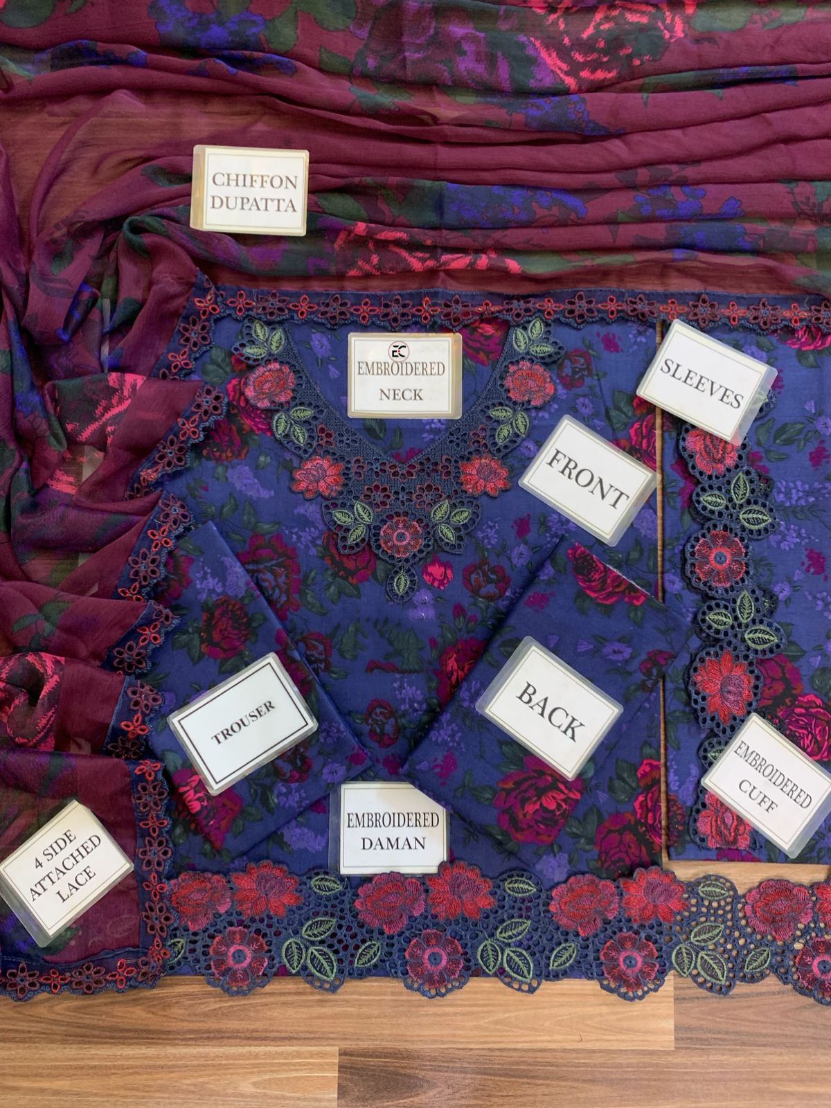 IZNIK - Embroidered Lawn 3- Piece Unstitched