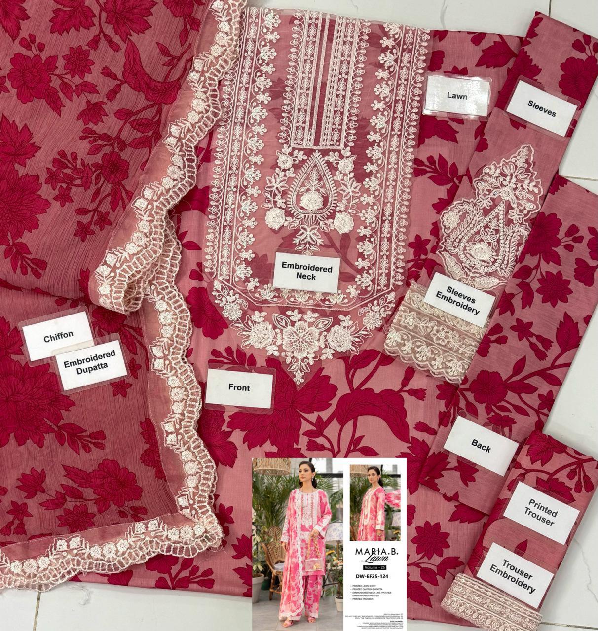 MARIA B. - 3 Piece Unstitched Embroidered Lawn Suit