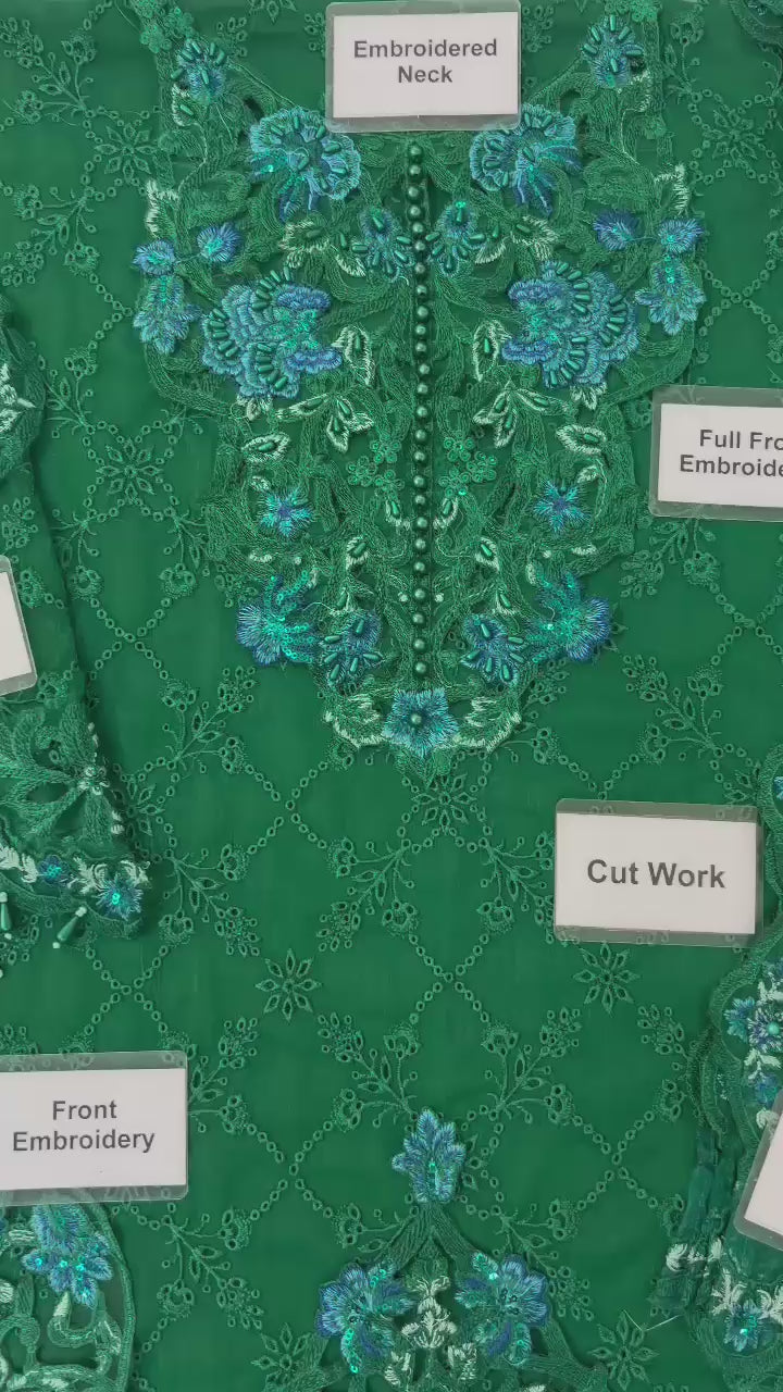 MARIA B. - Unstitched Chiffon | MPC-23-108 Emerald Green