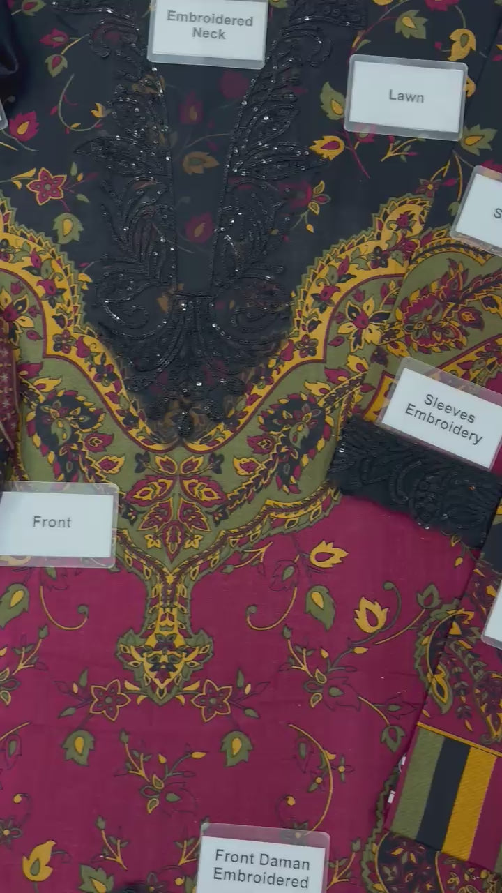 Maria B. - 3 Piece Unstitched Embroidered Lawn Suit