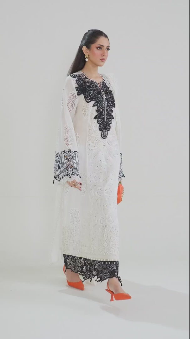 MARIA B. - 3 Piece Unstitched Embroidered Paper Cotton Suit