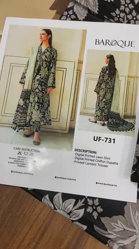 Baroque -  Embroidered Lawn 3 piece Unstitched