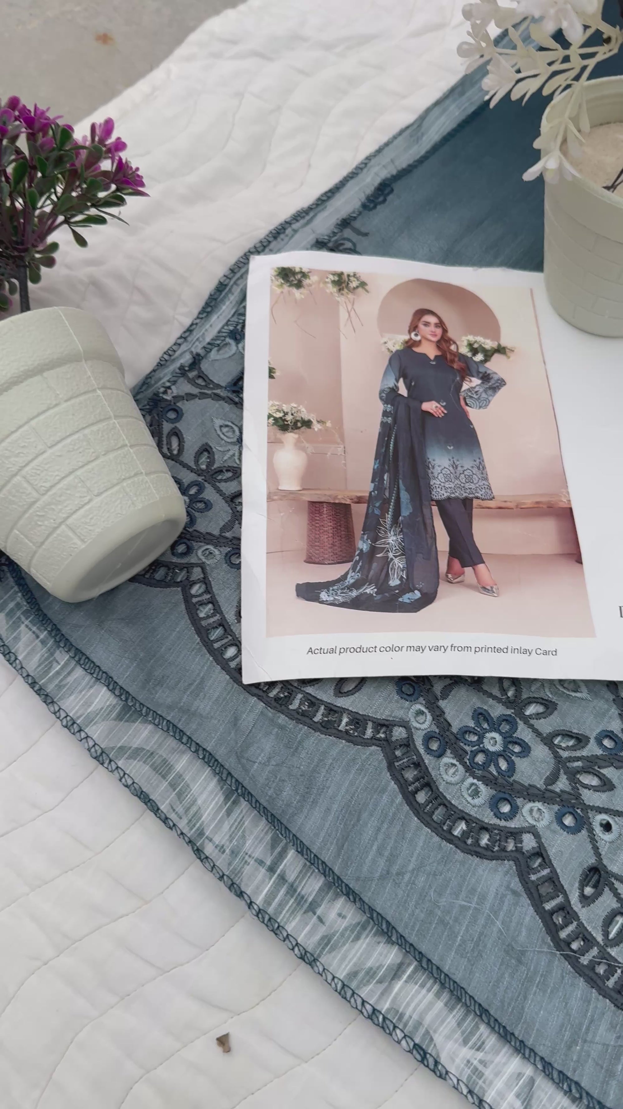 Attractive & Elegant Embroidered Lawn | 3 Piece Un-Stitched By Tawakkal Fabrics,
