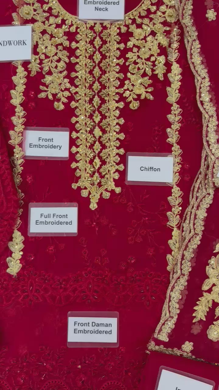 AZURE- Luxury Embroidered Chiffon 3PC Unstitched