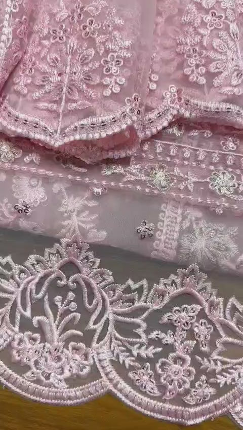 Azure - Embroidered Chiffon 3 Piece Unstitched